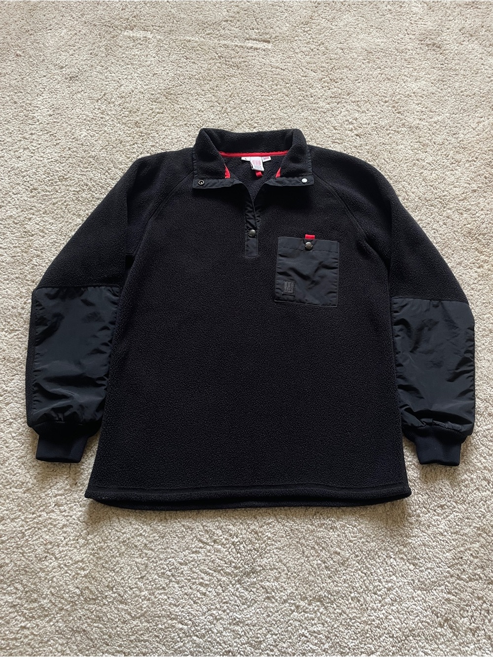 Topo Designs Mountain Fleece Pullover black size L